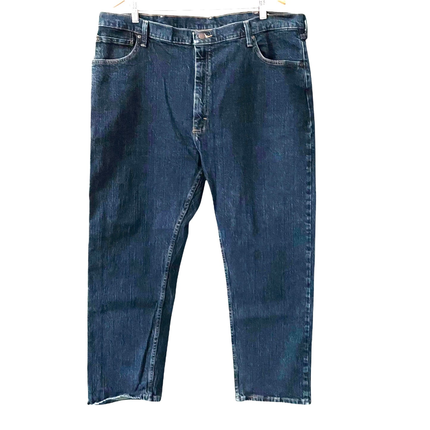 Wrangler Regular Fit Straight Leg Dark Wash Jeans Mens Size 42x30 Casual Denim