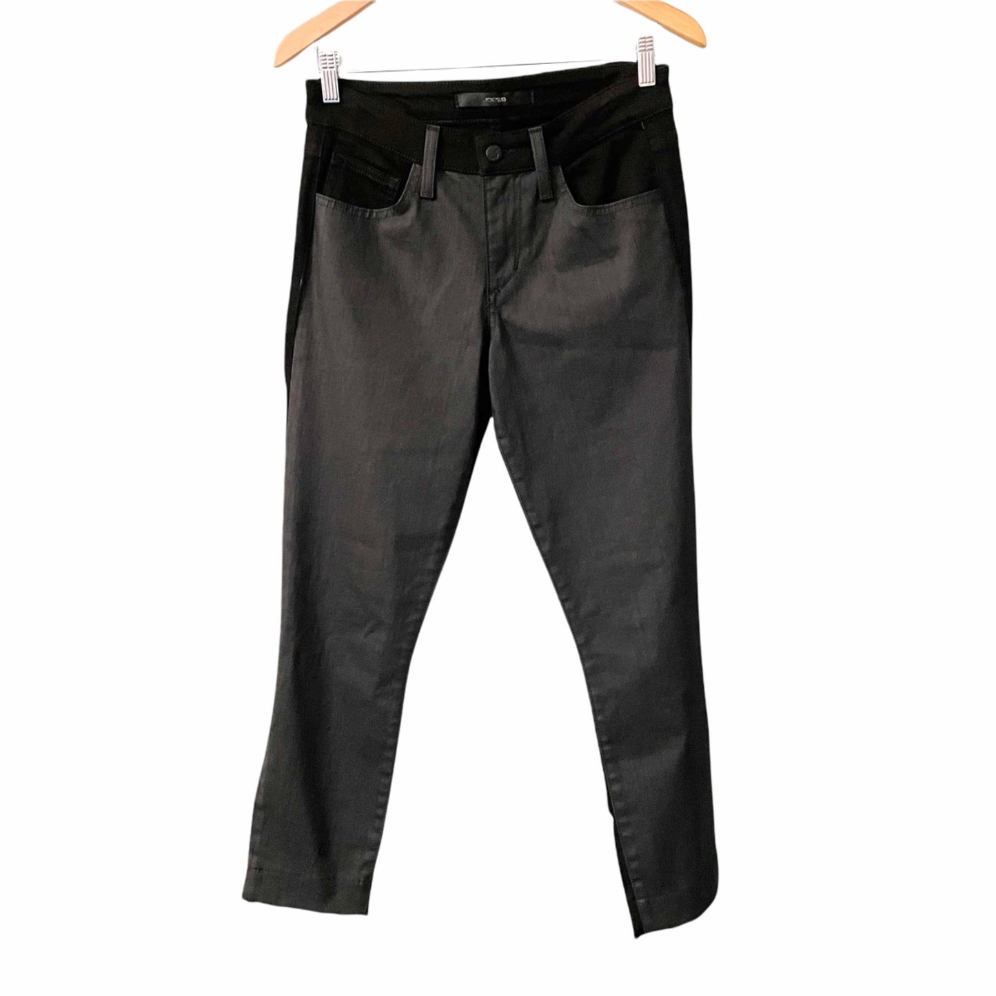 Joe's Jeans Polly Black Skinny Coated Front Panel Mid Rise Denim Jeans Womens 27