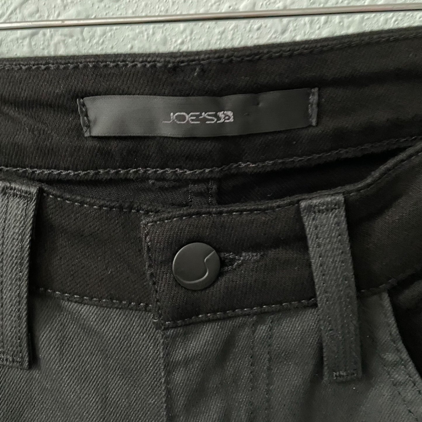 Joe's Jeans Polly Black Skinny Coated Front Panel Mid Rise Denim Jeans Womens 27