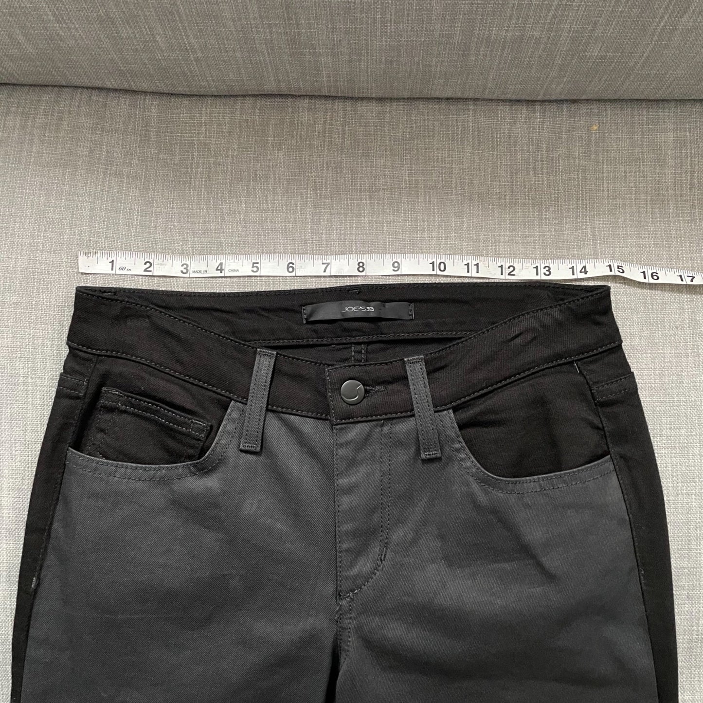 Joe's Jeans Polly Black Skinny Coated Front Panel Mid Rise Denim Jeans Womens 27