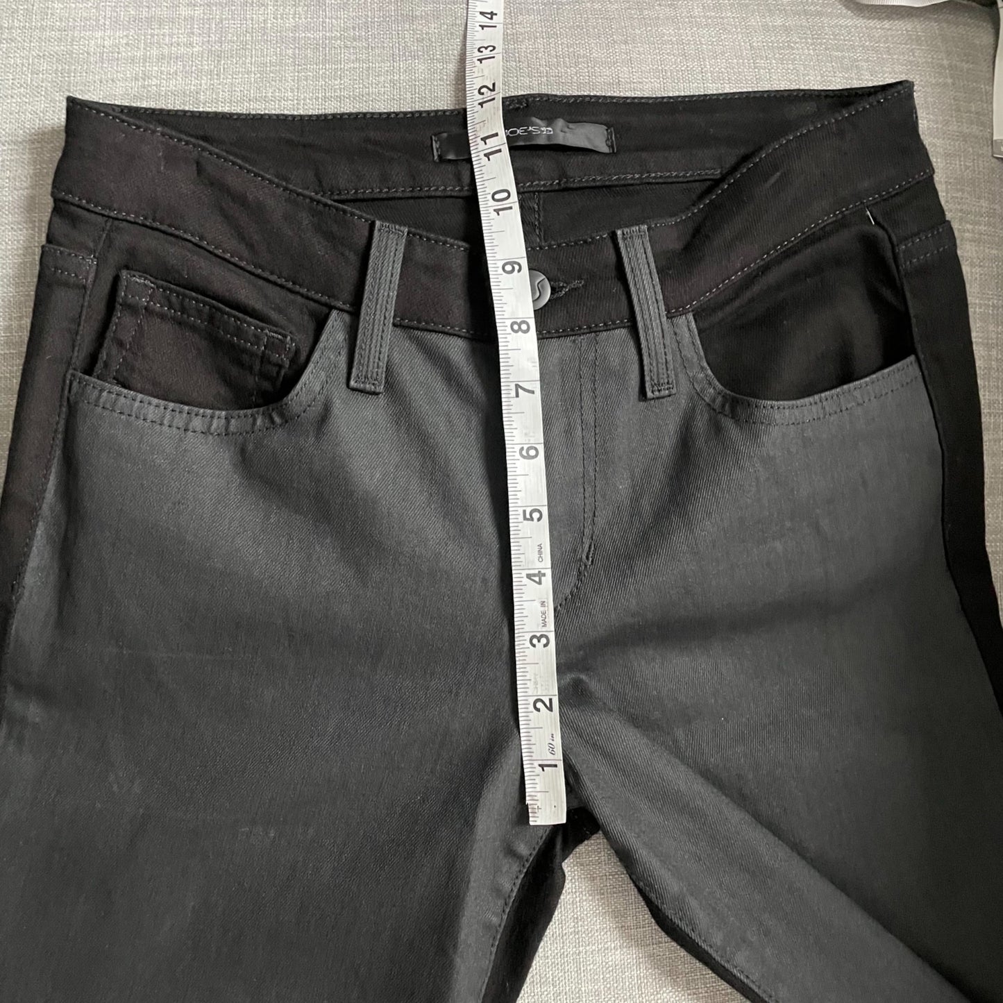 Joe's Jeans Polly Black Skinny Coated Front Panel Mid Rise Denim Jeans Womens 27