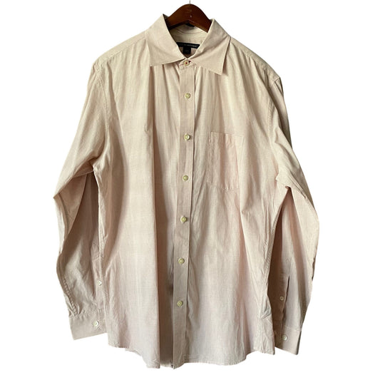 Banana Republic Classic White Red Checkered Button Up Shirt Mens Large Career