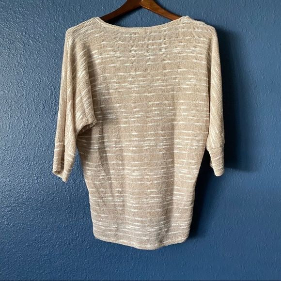 Splendid Scoop Neck Bat Wing Sleeve Marled Knit Top Womens Small Boho Lagenlook