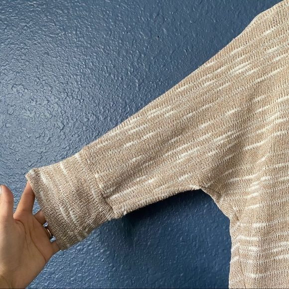 Splendid Scoop Neck Bat Wing Sleeve Marled Knit Top Womens Small Boho Lagenlook