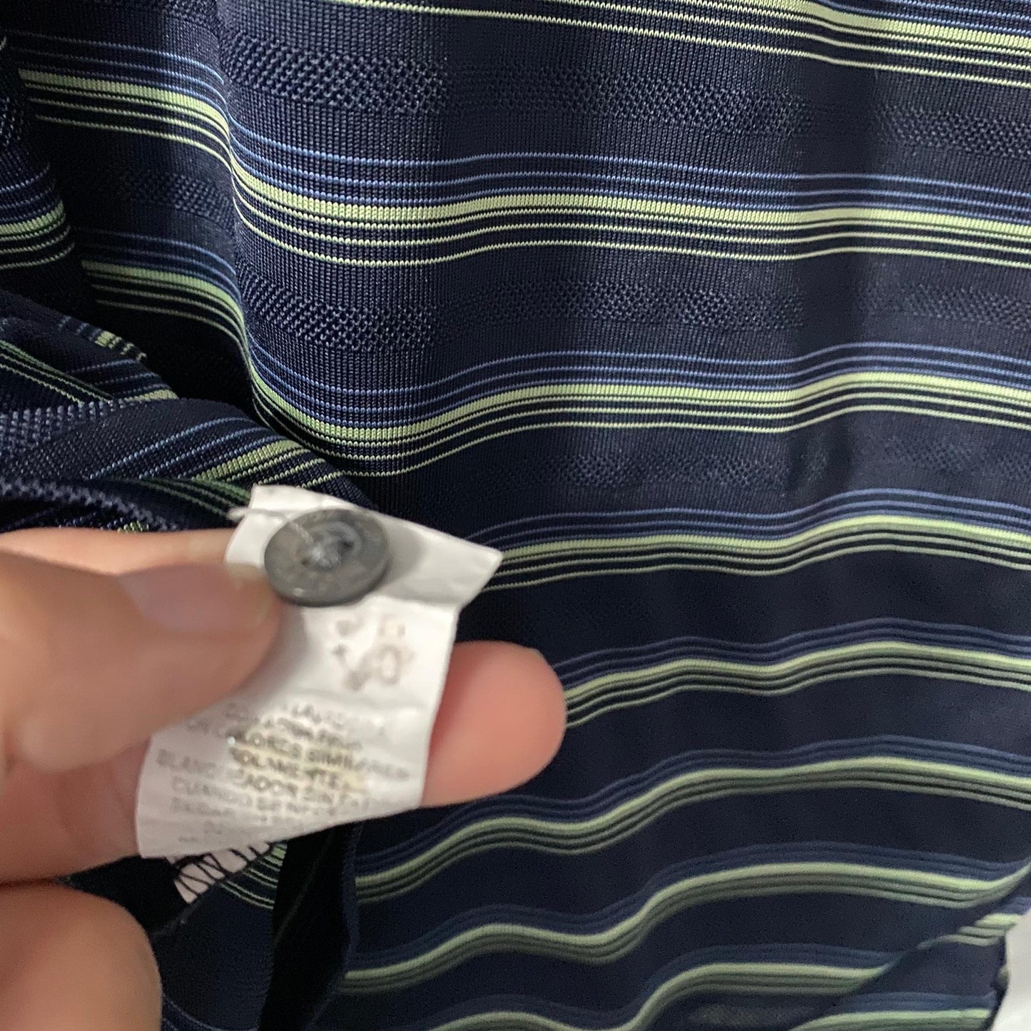 PGA Tour Blue Striped Golf Polo Mens Size Medium Preppy Classic Casual Athletic