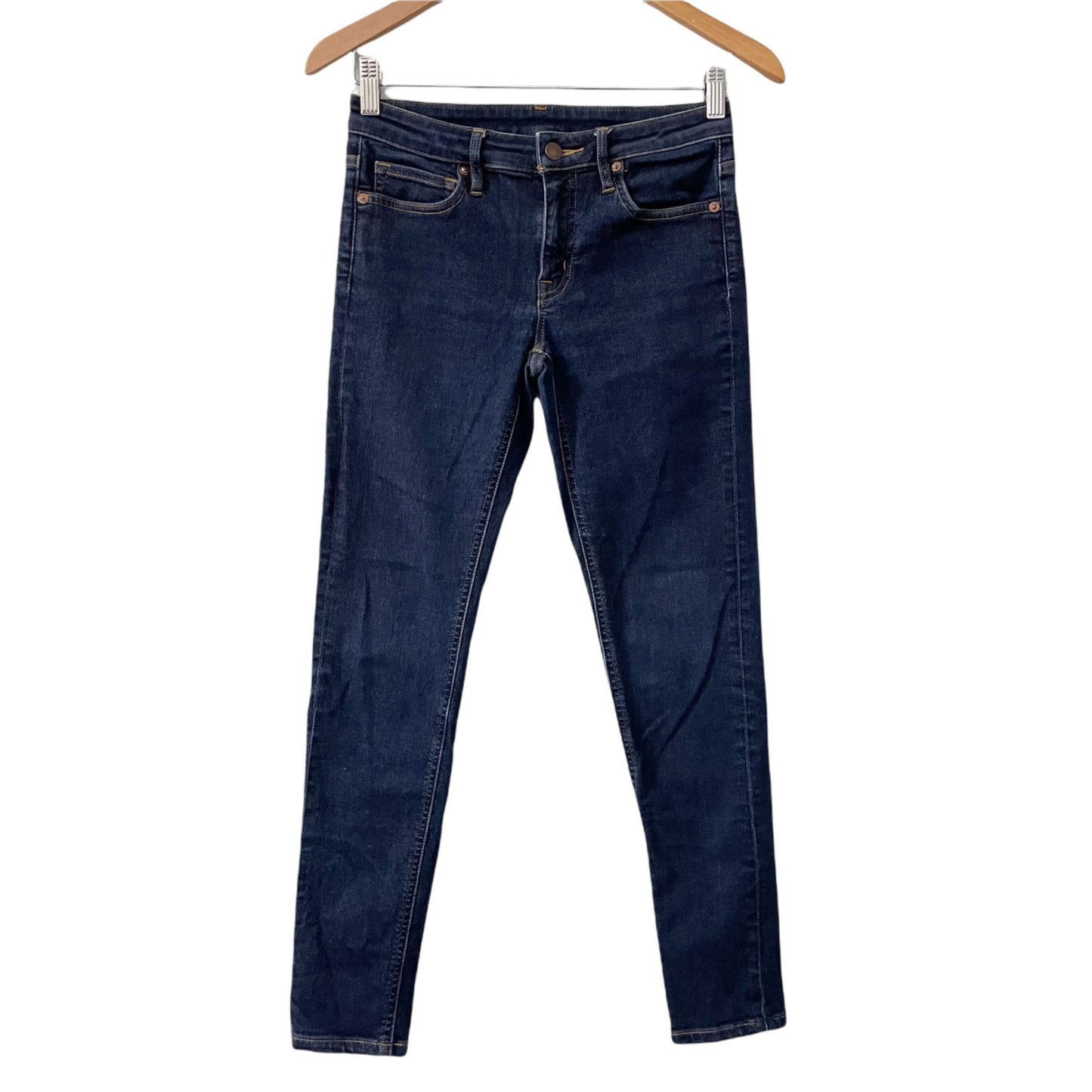 Muji Skinny Jeans Mid Rise Womens 24 Normcore Casual Capsule Wardrobe Stretch