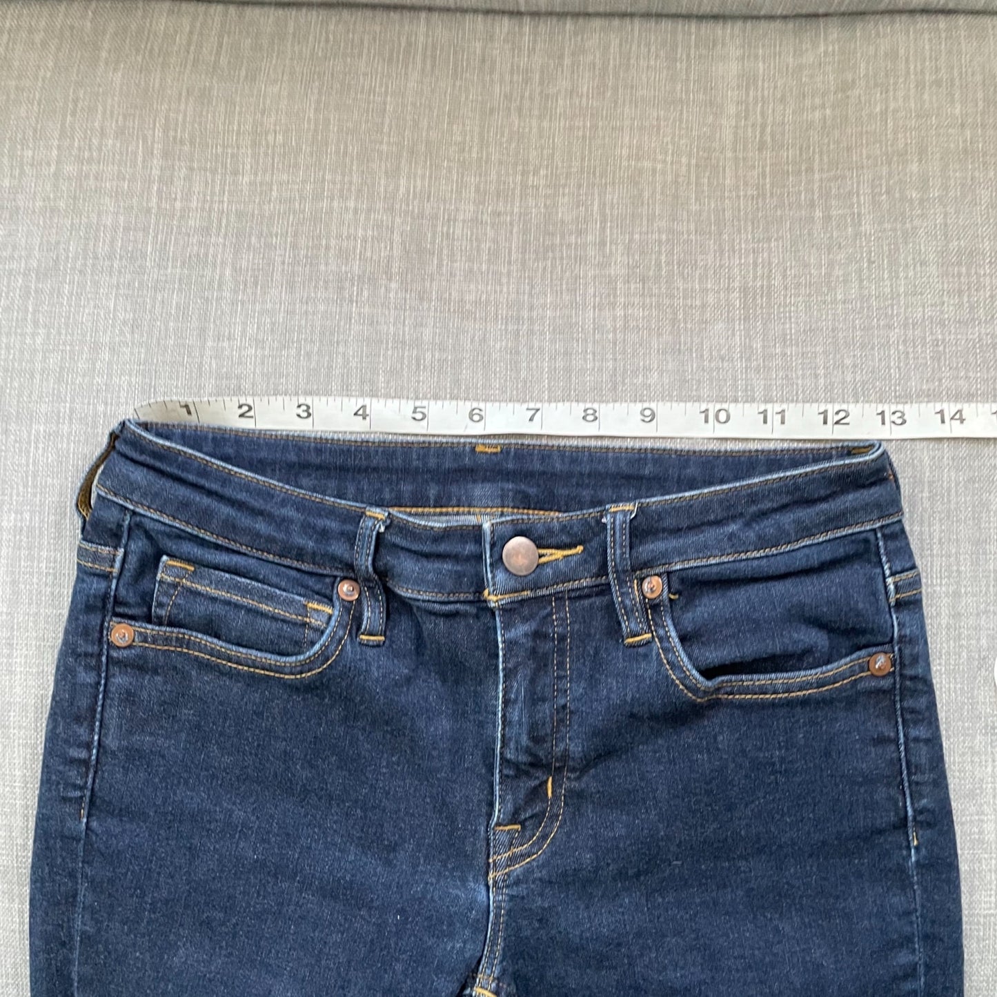 Muji Skinny Jeans Mid Rise Womens 24 Normcore Casual Capsule Wardrobe Stretch