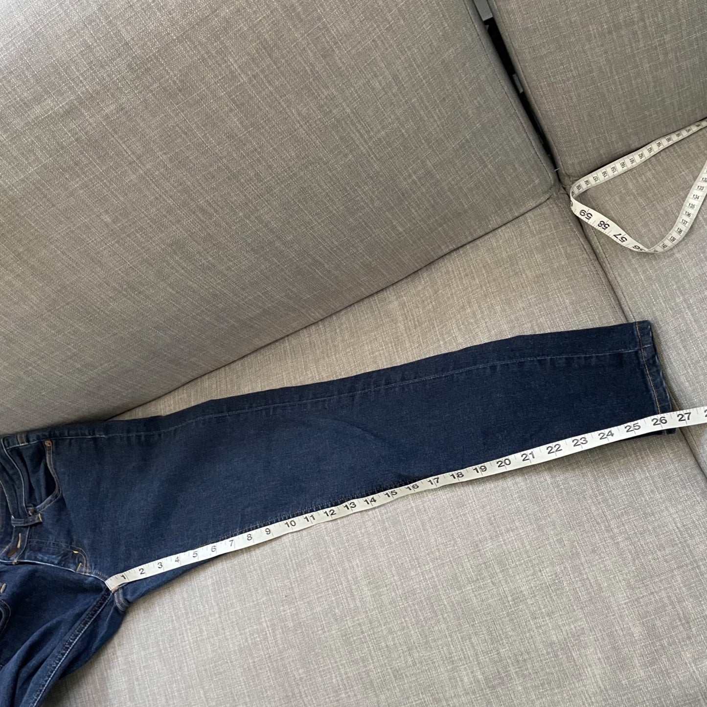 Muji Skinny Jeans Mid Rise Womens 24 Normcore Casual Capsule Wardrobe Stretch