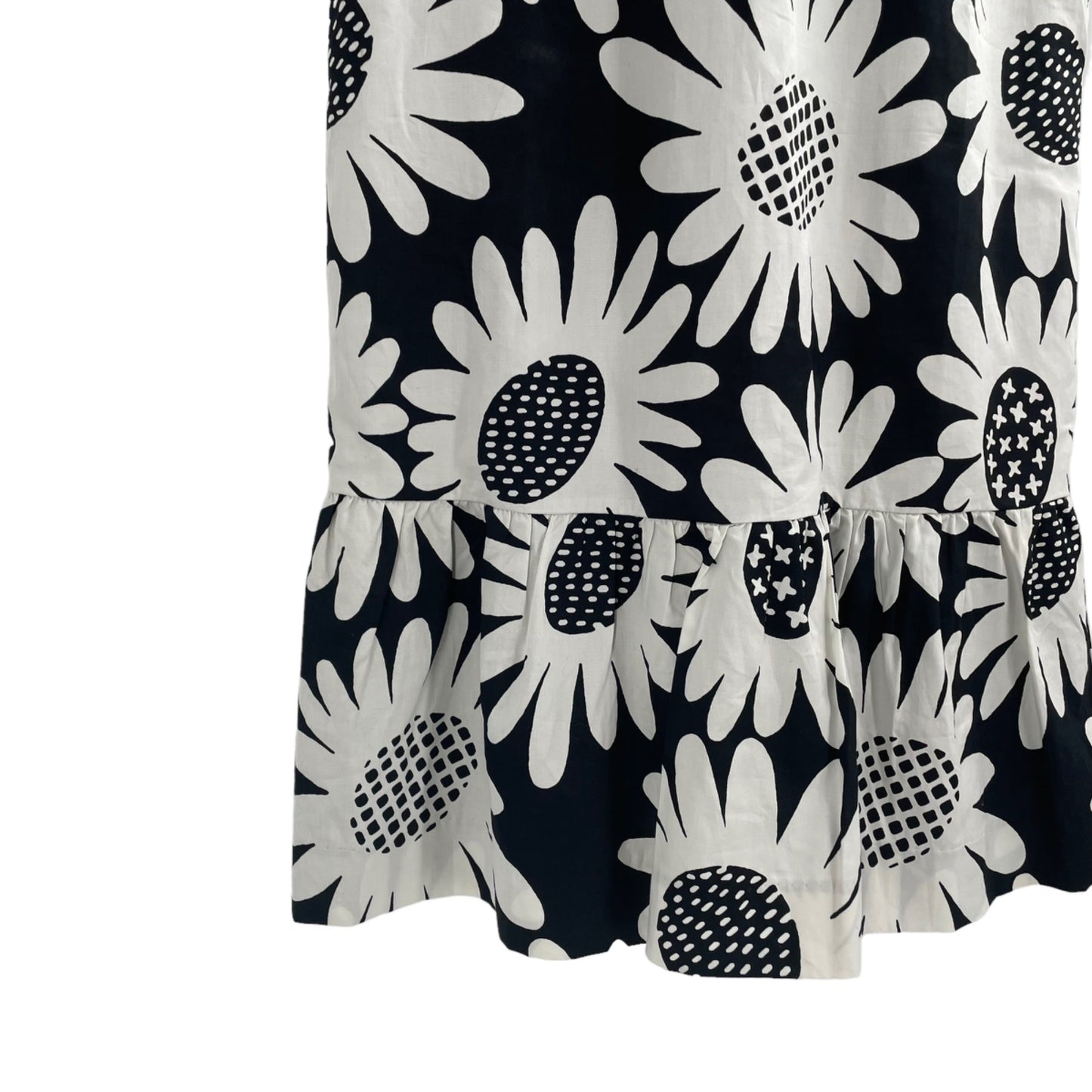Victoria Beckham Target Black White Daisy Print Scallop Trim Dress Womens Small