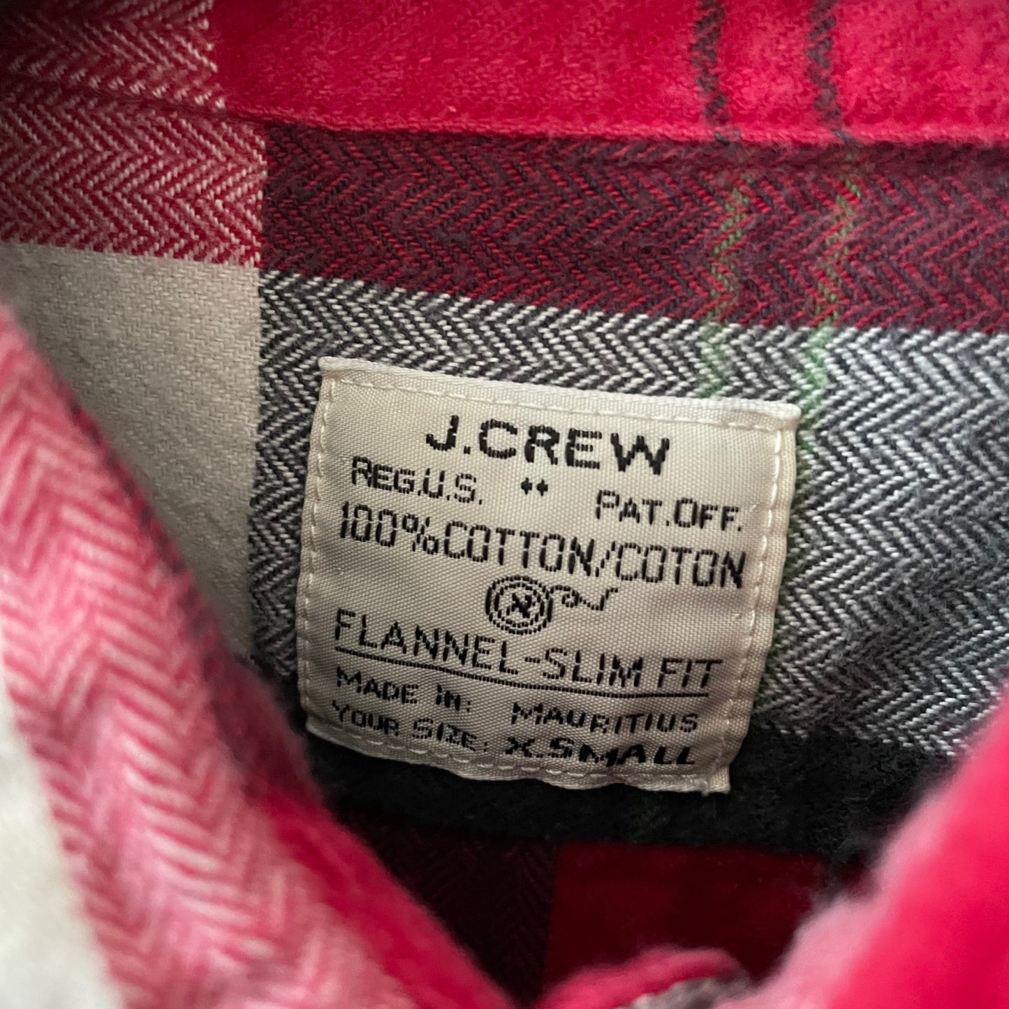 J. Crew Factory Red Plaid Flannel Button Up Shirt Mens XS Cotton Preppy Classic