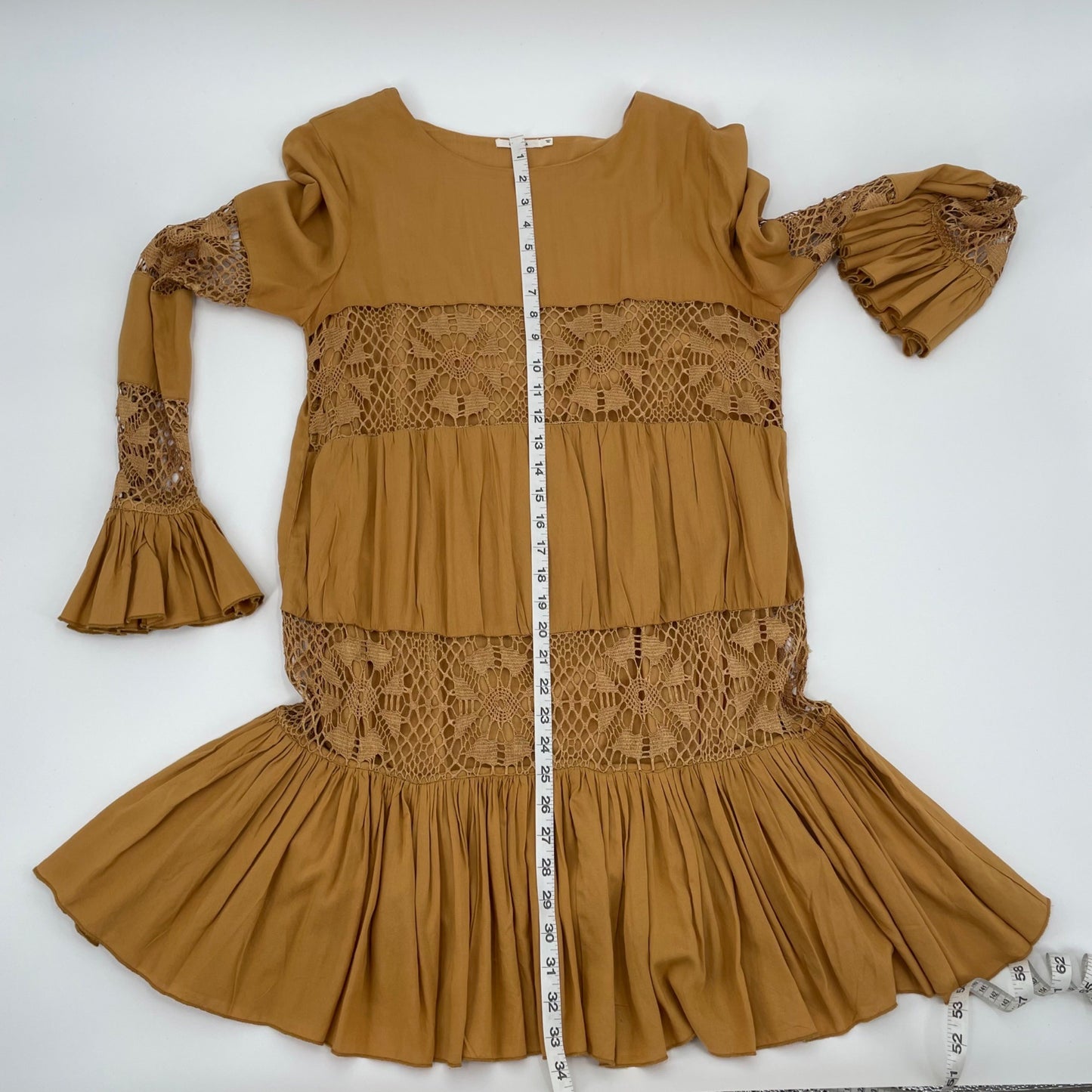 Revolve Tularosa Berkley Yellow Crochet Lace Long Sleeve Dress Womens Medium
