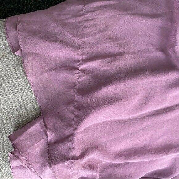 Azazie V-Neck Bridesmaid Prom Maxi Dress Womens Small Formal Chiffon Lavender