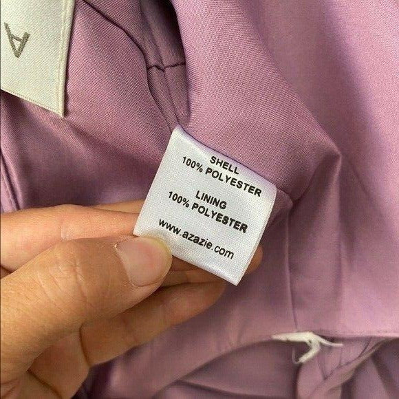 Azazie V-Neck Bridesmaid Prom Maxi Dress Womens Small Formal Chiffon Lavender