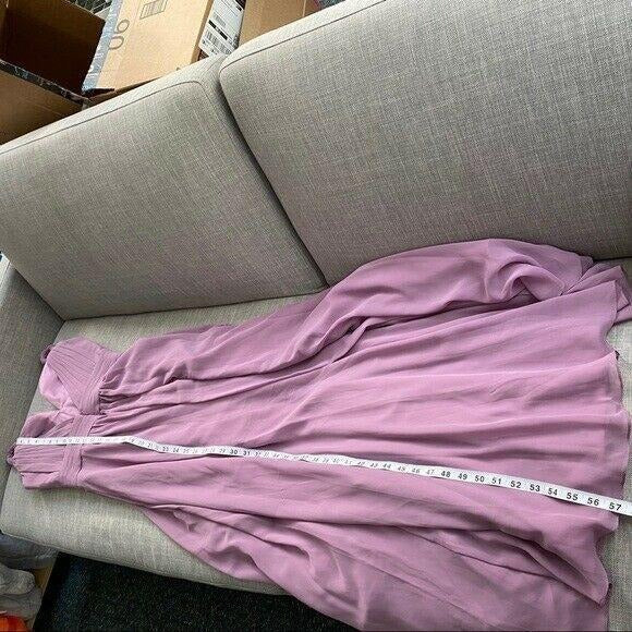 Azazie V-Neck Bridesmaid Prom Maxi Dress Womens Small Formal Chiffon Lavender