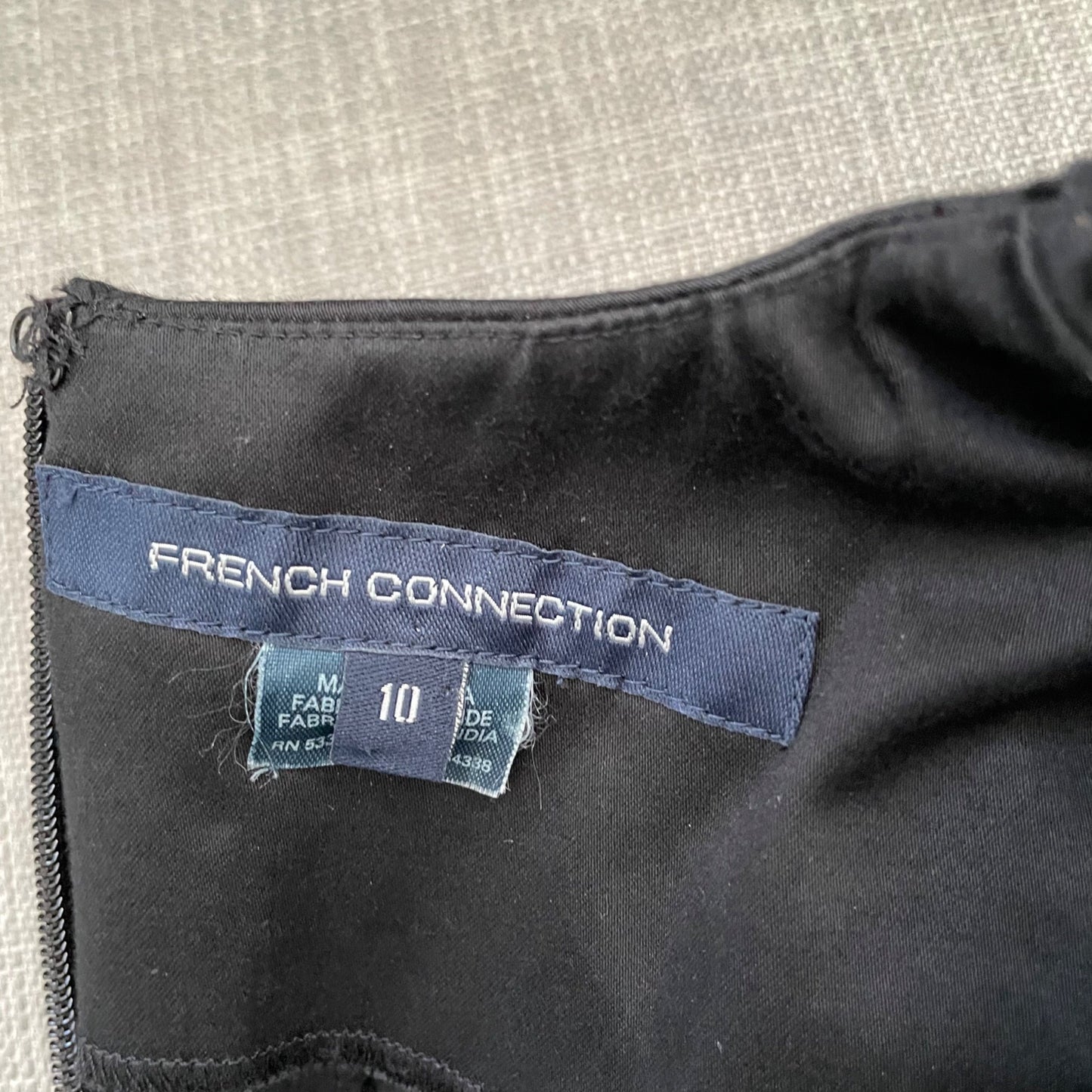 French Connection Black Wonder Ruffle Party Mini Dress Womens 10 LBD Elegant