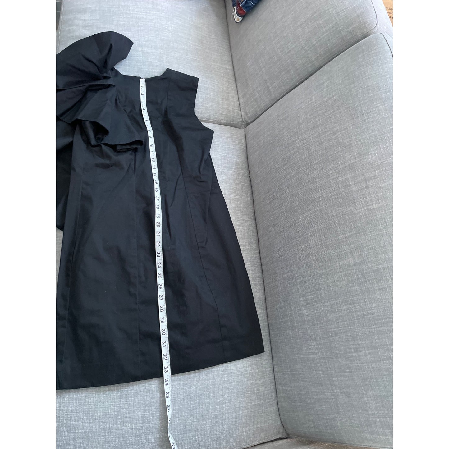 French Connection Black Wonder Ruffle Party Mini Dress Womens 10 LBD Elegant