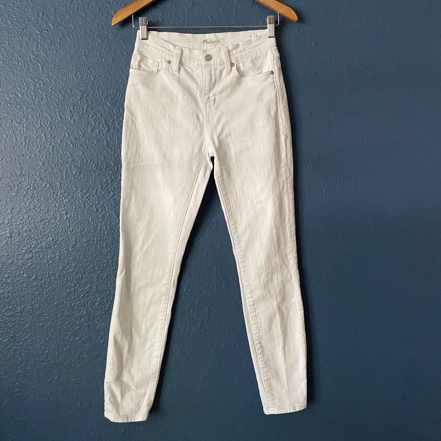 Madewell High Riser Skinny White Jeans Womens Size 24 Mid Rise Nautical Classic