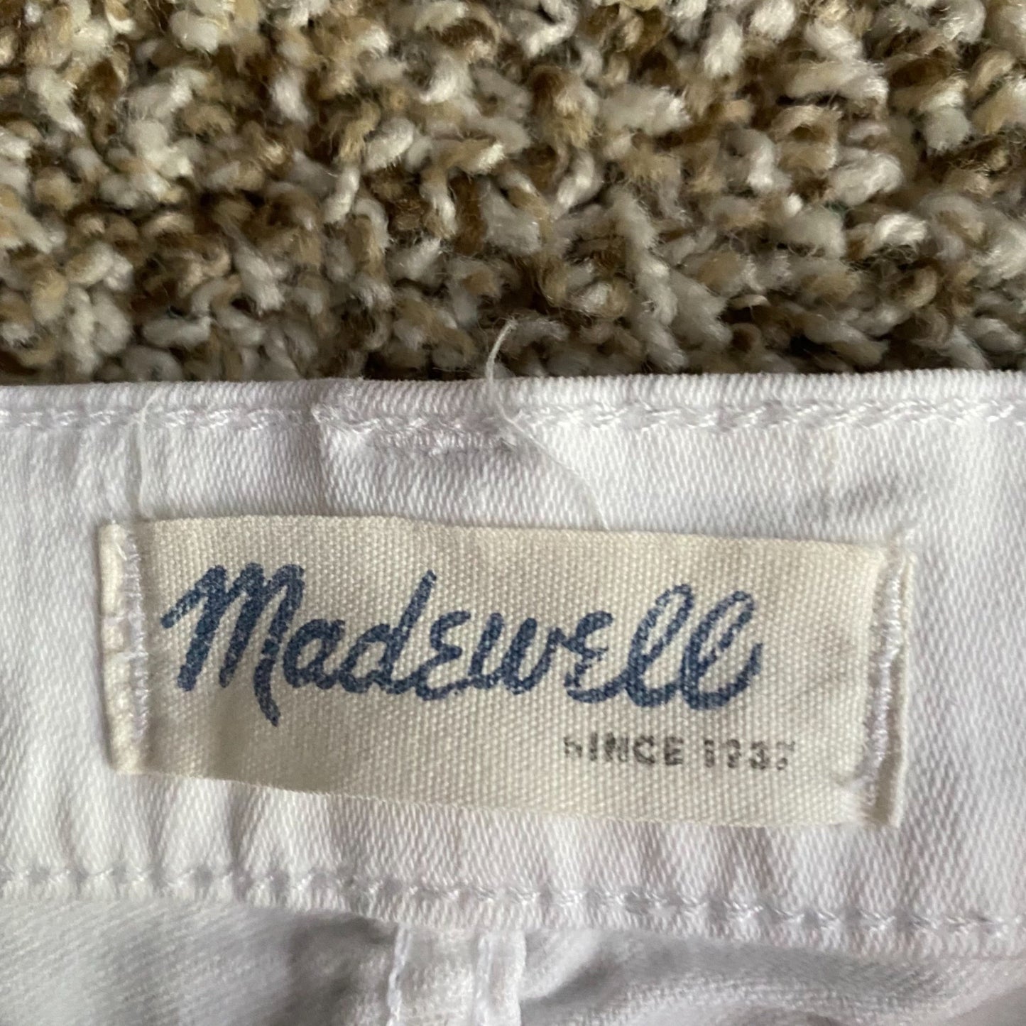 Madewell High Riser Skinny White Jeans Womens Size 24 Mid Rise Nautical Classic