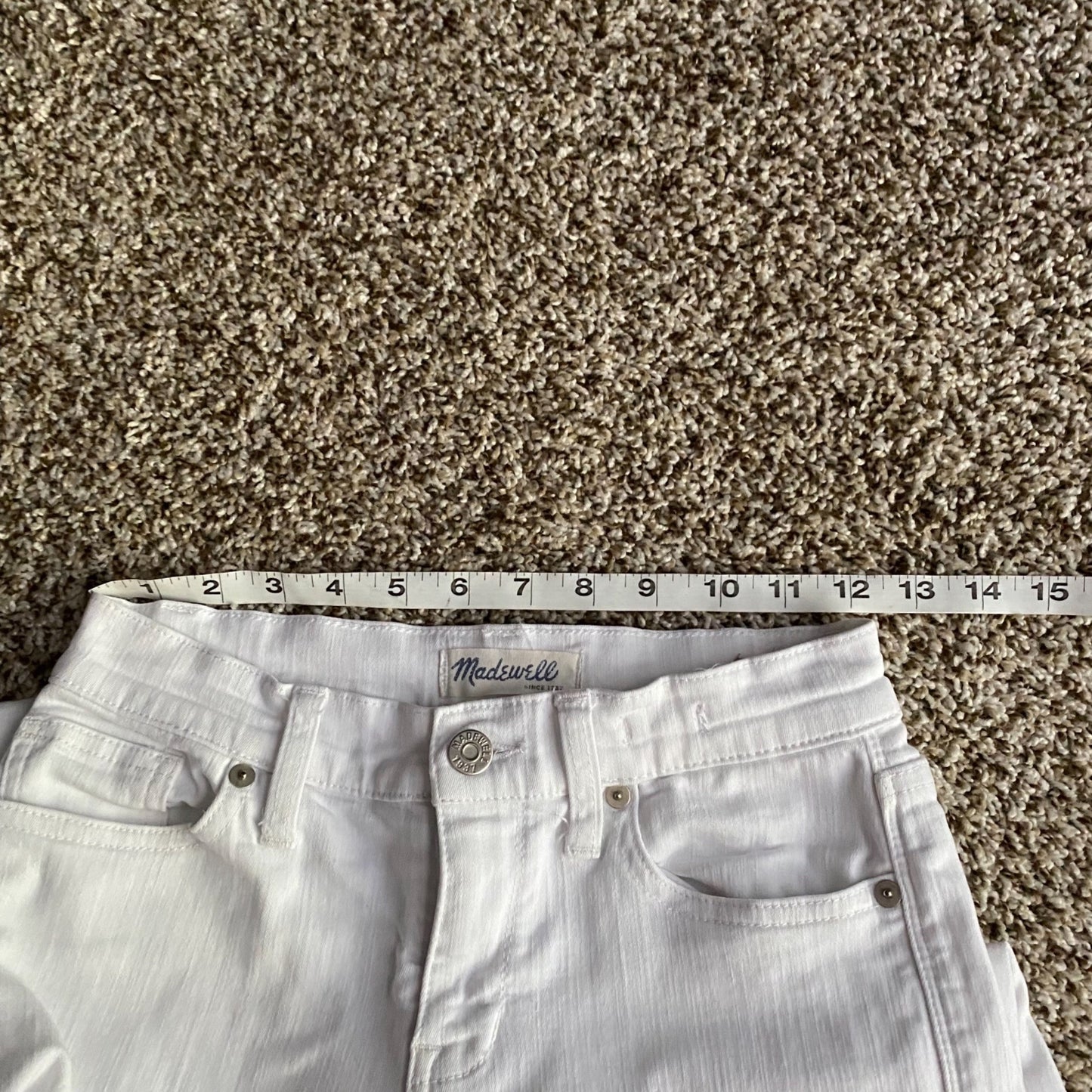 Madewell High Riser Skinny White Jeans Womens Size 24 Mid Rise Nautical Classic