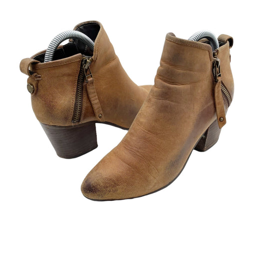 Steve Madden Brown Leather Julius Ankle Boots Pointed Toe Womens 8 Boho Western
