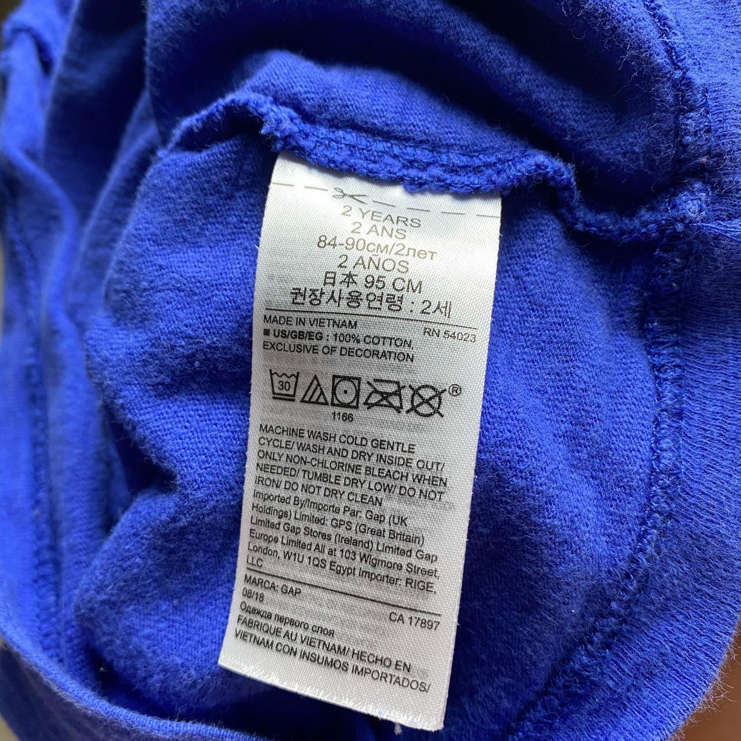 GAP Abominable Snowman Blue Long Sleeve T-Shirt Toddler Size 2T Textured Cotton