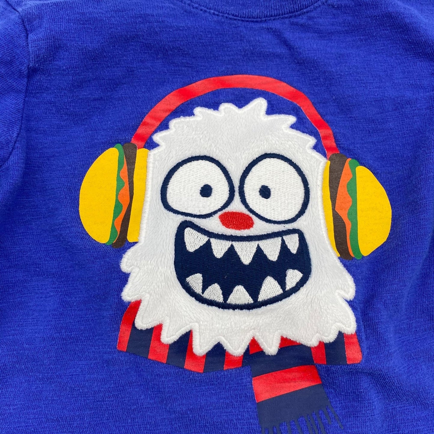 GAP Abominable Snowman Blue Long Sleeve T-Shirt Toddler Size 2T Textured Cotton