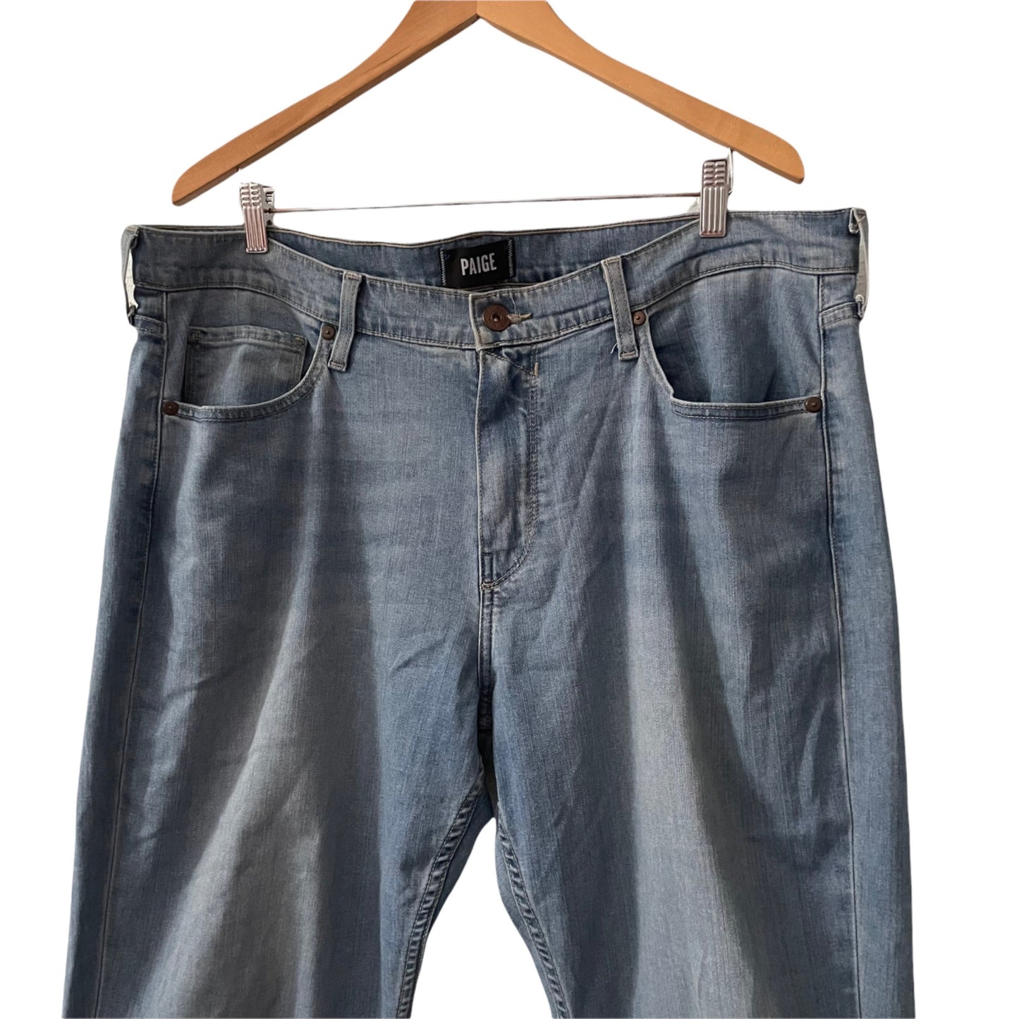 PAIGE Lennox Light Wash Slim Fit Blue Jeans Mens Size 38 Casual Denim Stretch