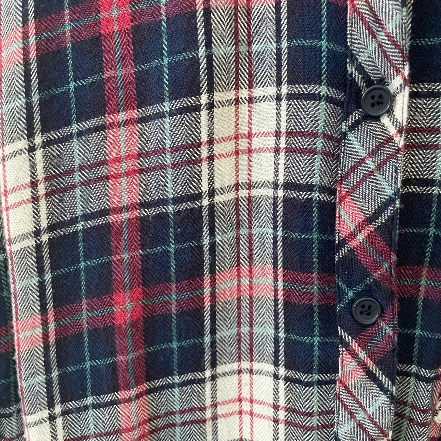 Rails Navy Red Plaid Long Sleeve Button Up Flannel Shirt Womens XS Nautical