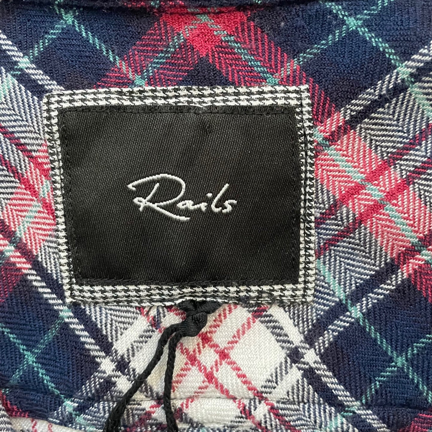 Rails Navy Red Plaid Long Sleeve Button Up Flannel Shirt Womens XS Nautical