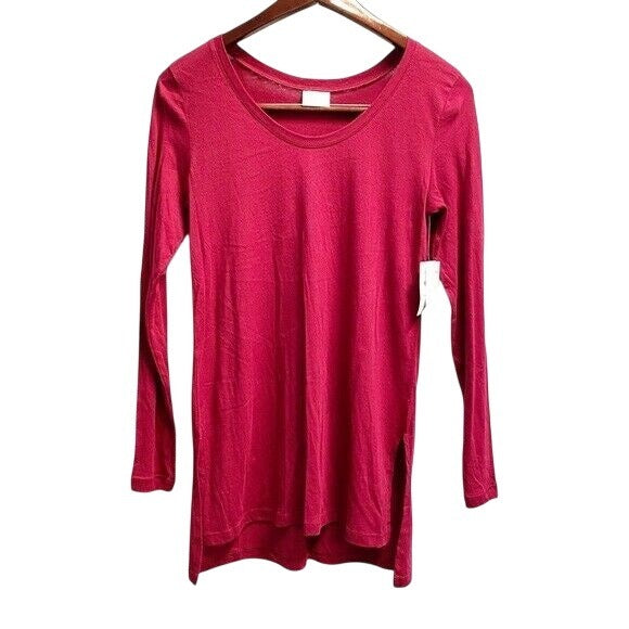 NWT Abound Lightweight Long Sleeve Scoop Neck Layering T-Shirt Womens XXS Red