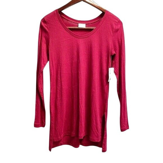 NWT Abound Lightweight Long Sleeve Scoop Neck Layering T-Shirt Womens XXS Red
