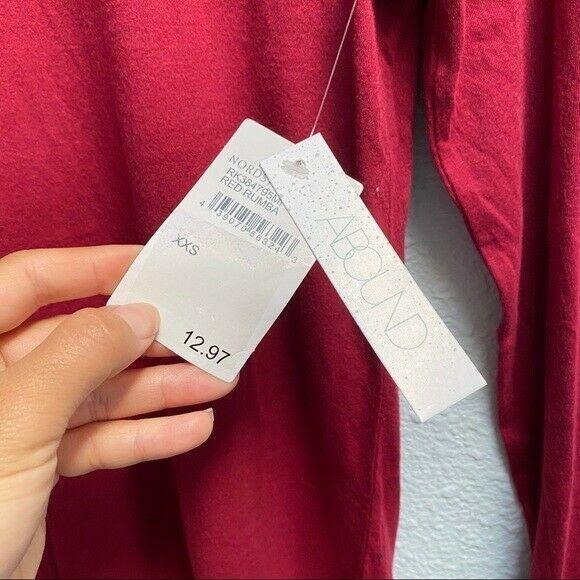 NWT Abound Lightweight Long Sleeve Scoop Neck Layering T-Shirt Womens XXS Red