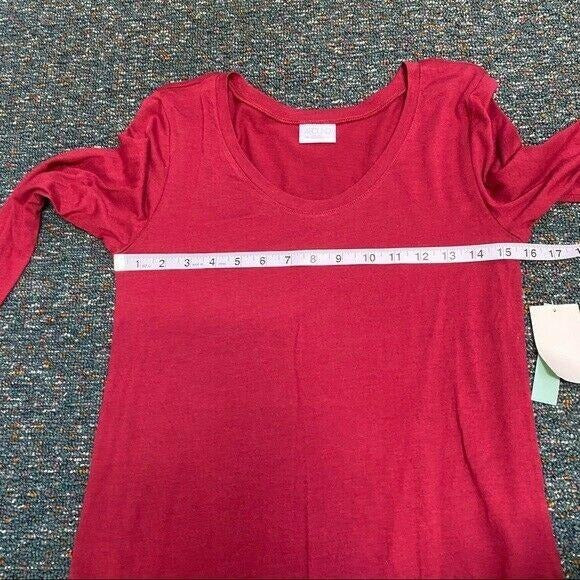 NWT Abound Lightweight Long Sleeve Scoop Neck Layering T-Shirt Womens XXS Red