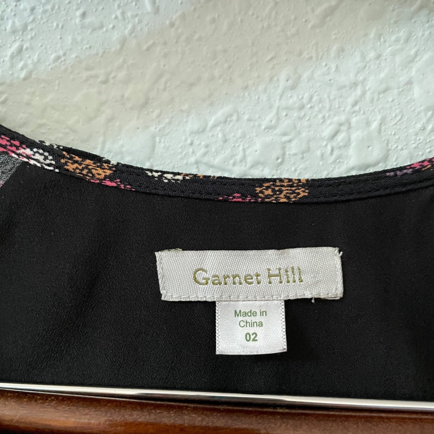Garnet Hill Black 3/4 Sleeve Multicolor Polka Dot A-Line Dress Pockets Womens 2