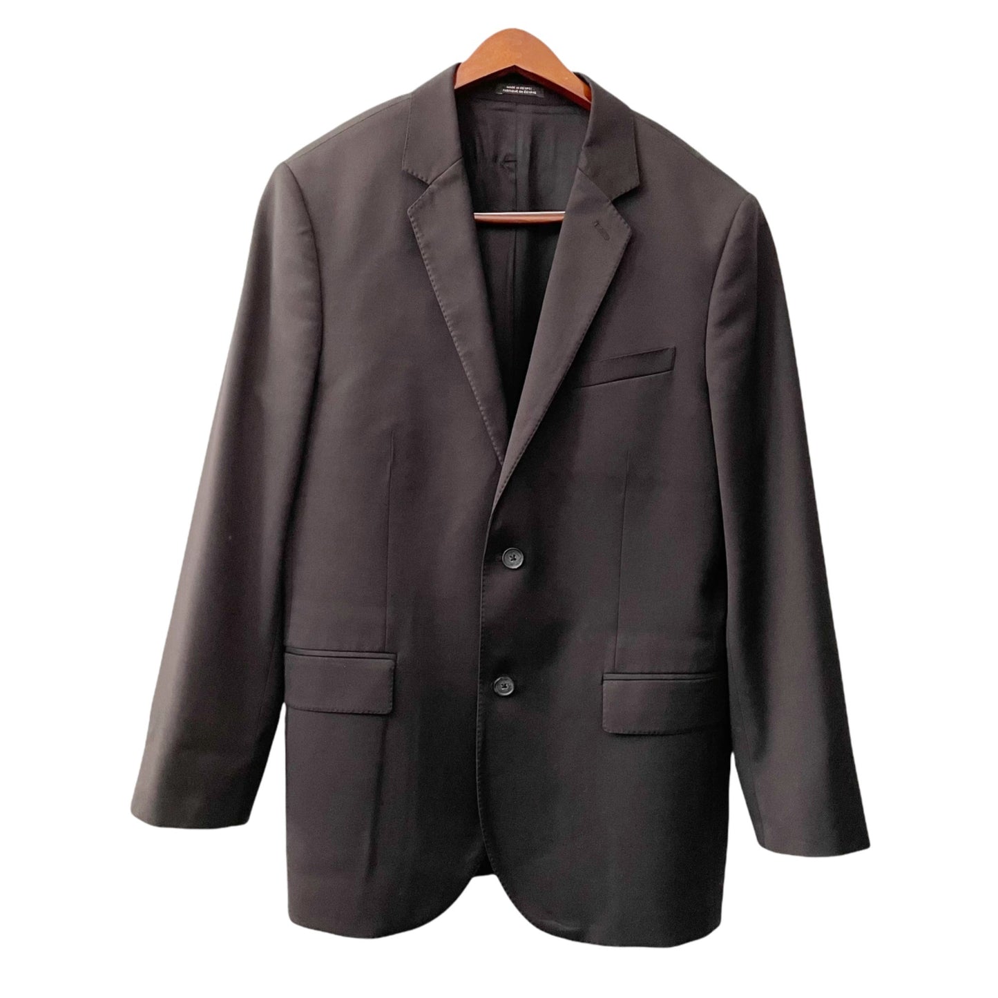 Express Wool Blend Mens 40R 2 Button Blazer Suit Jacket Black Classic Formal
