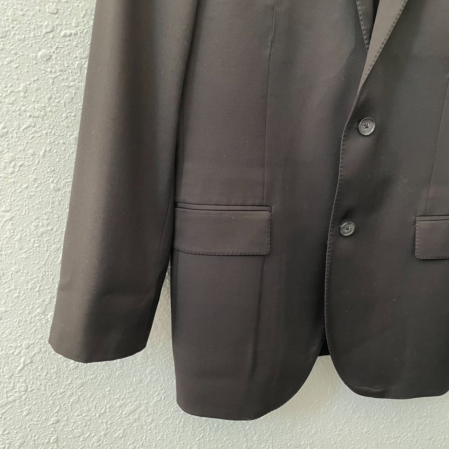 Express Wool Blend Mens 40R 2 Button Blazer Suit Jacket Black Classic Formal