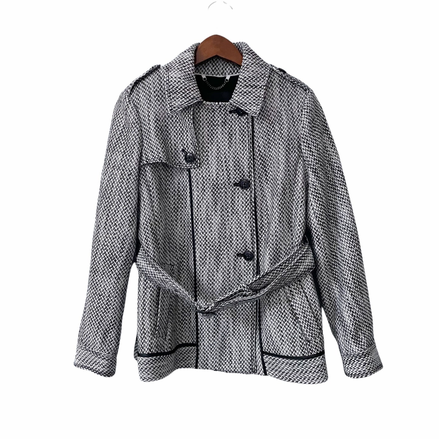 Banana Republic Classic Capsule Wardrobe Belted Trench Coat Womens XS Gray Chic
