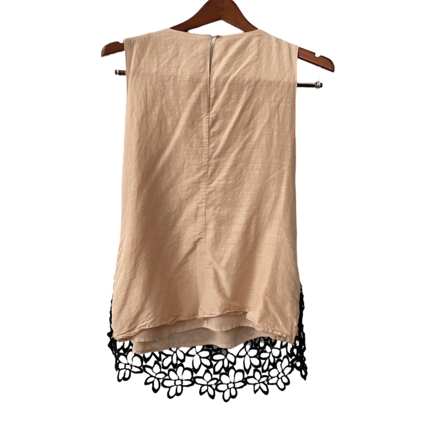 Lela Rose Target Guipure Black Floral Crochet Lace Top Womens Small Silk Blend