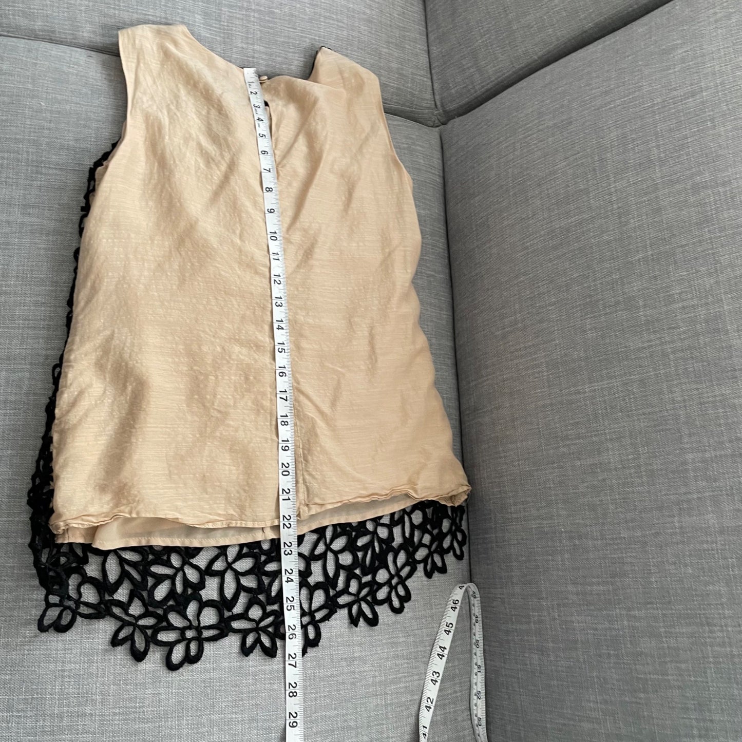 Lela Rose Target Guipure Black Floral Crochet Lace Top Womens Small Silk Blend