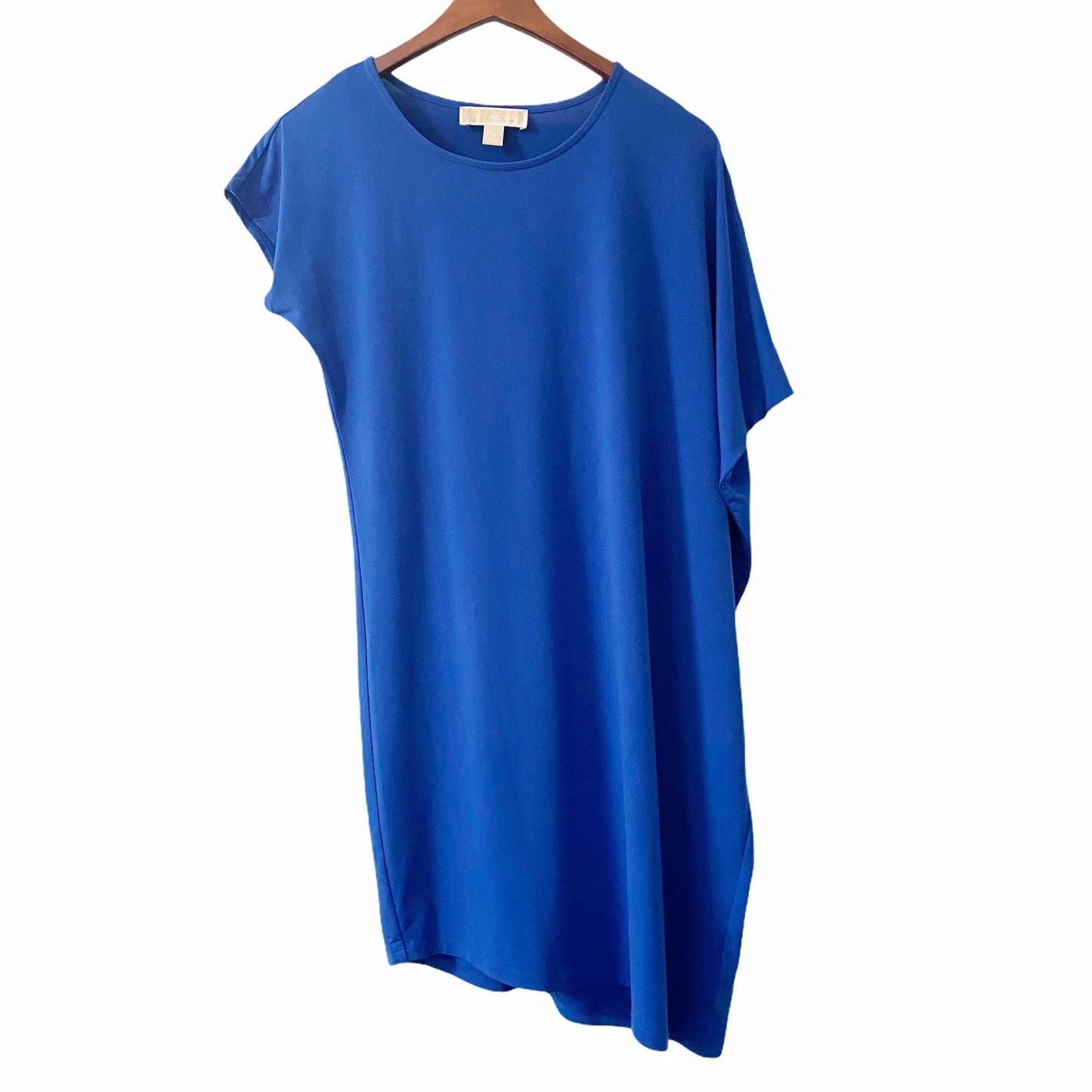 MICHAEL Michael Kors Blue Asymmetrical Dress Womens XS Grecian Flattering Slinky