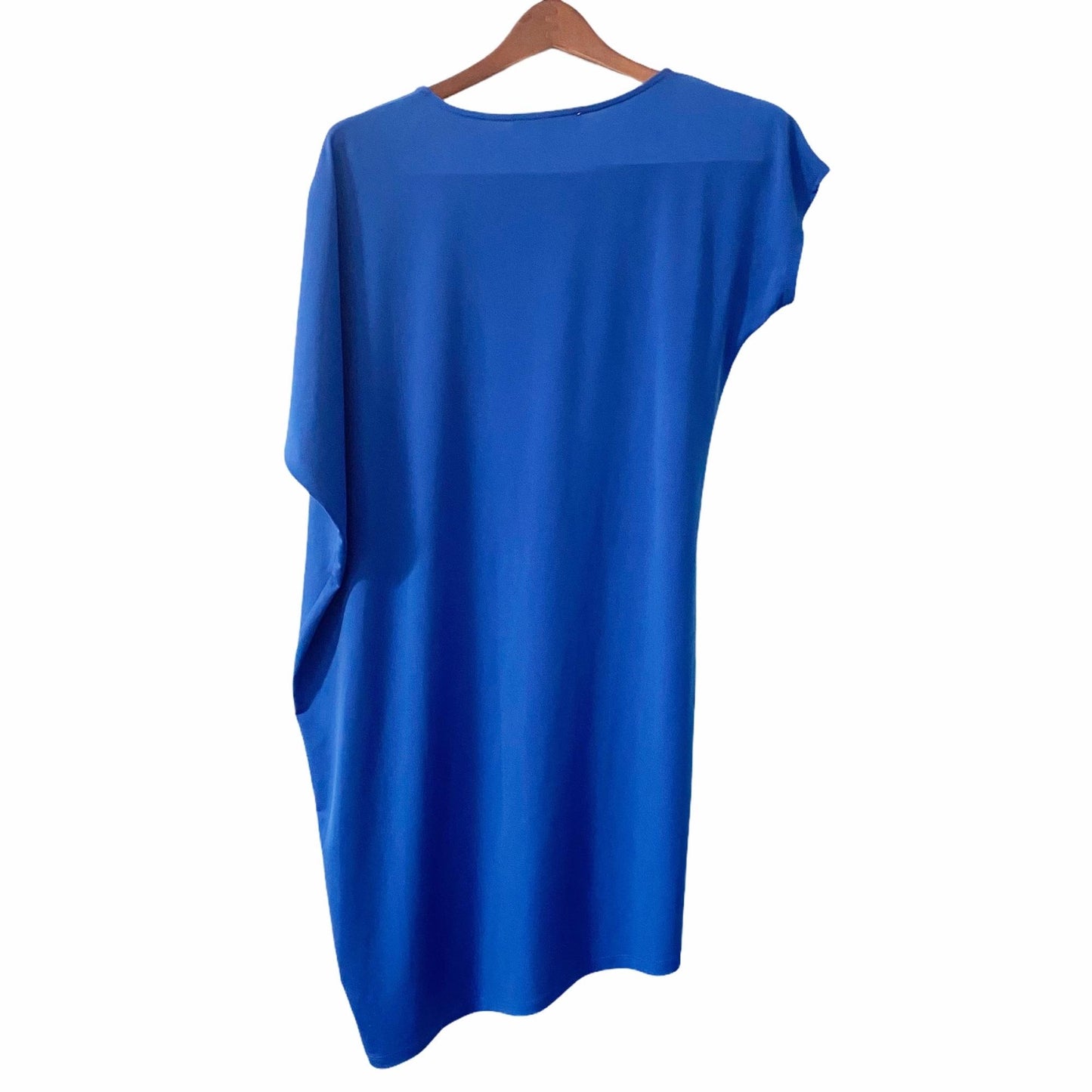 MICHAEL Michael Kors Blue Asymmetrical Dress Womens XS Grecian Flattering Slinky