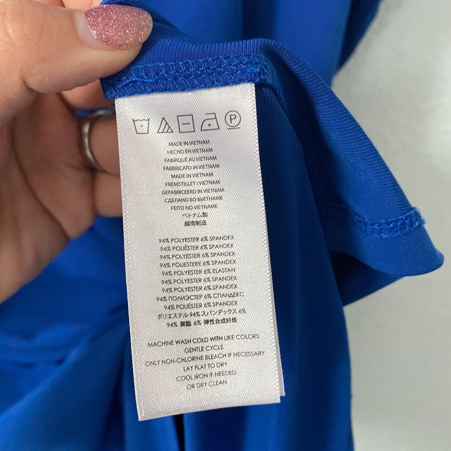 MICHAEL Michael Kors Blue Asymmetrical Dress Womens XS Grecian Flattering Slinky