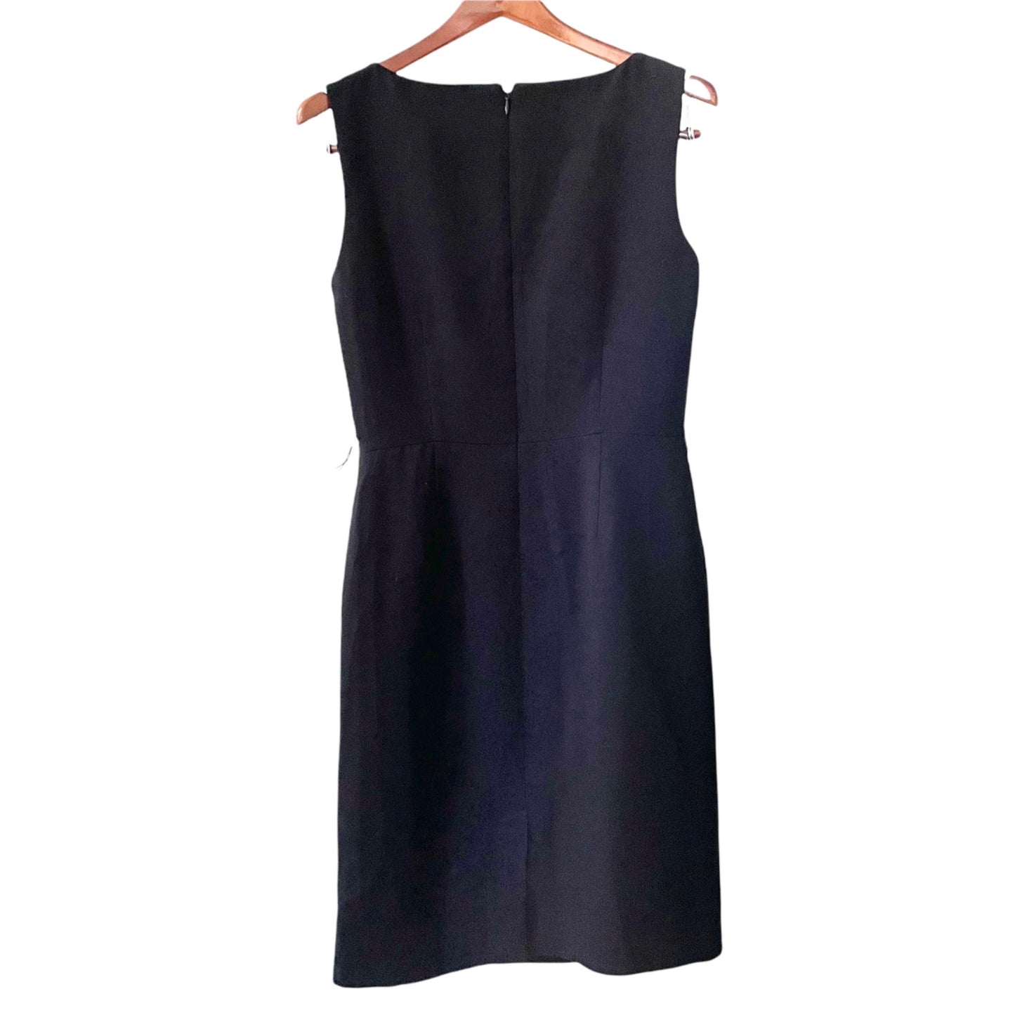 Calvin Klein Pleated Minimalist Sleeveless Sheath Dress Womens Medium Black Chic