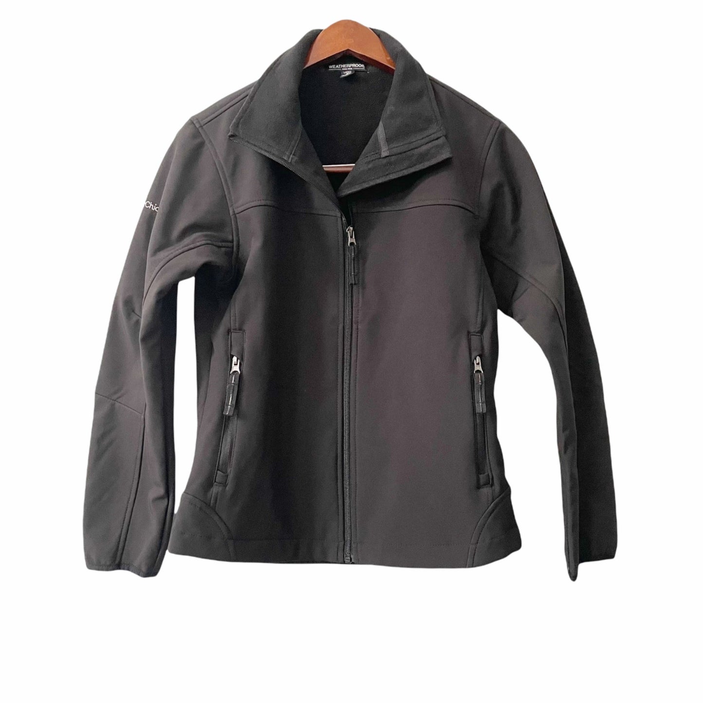 NWT Weatherproof Black Soft Shell Full Zip Jacket Womens Small Zippered Pockets