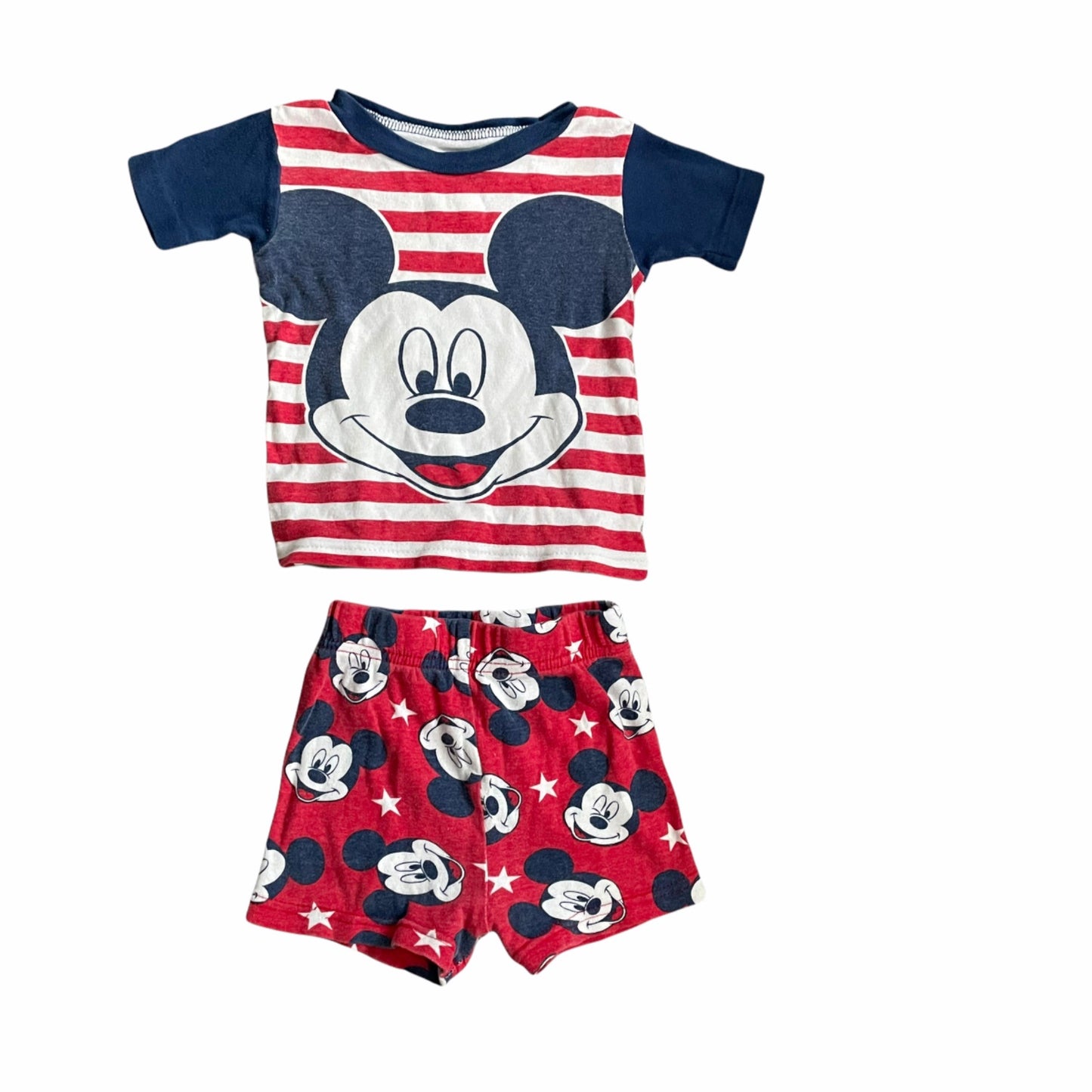 Disney Baby Mickey Mouse Short Sleeve Shorts Pajama Set Infant Size 18M Cotton