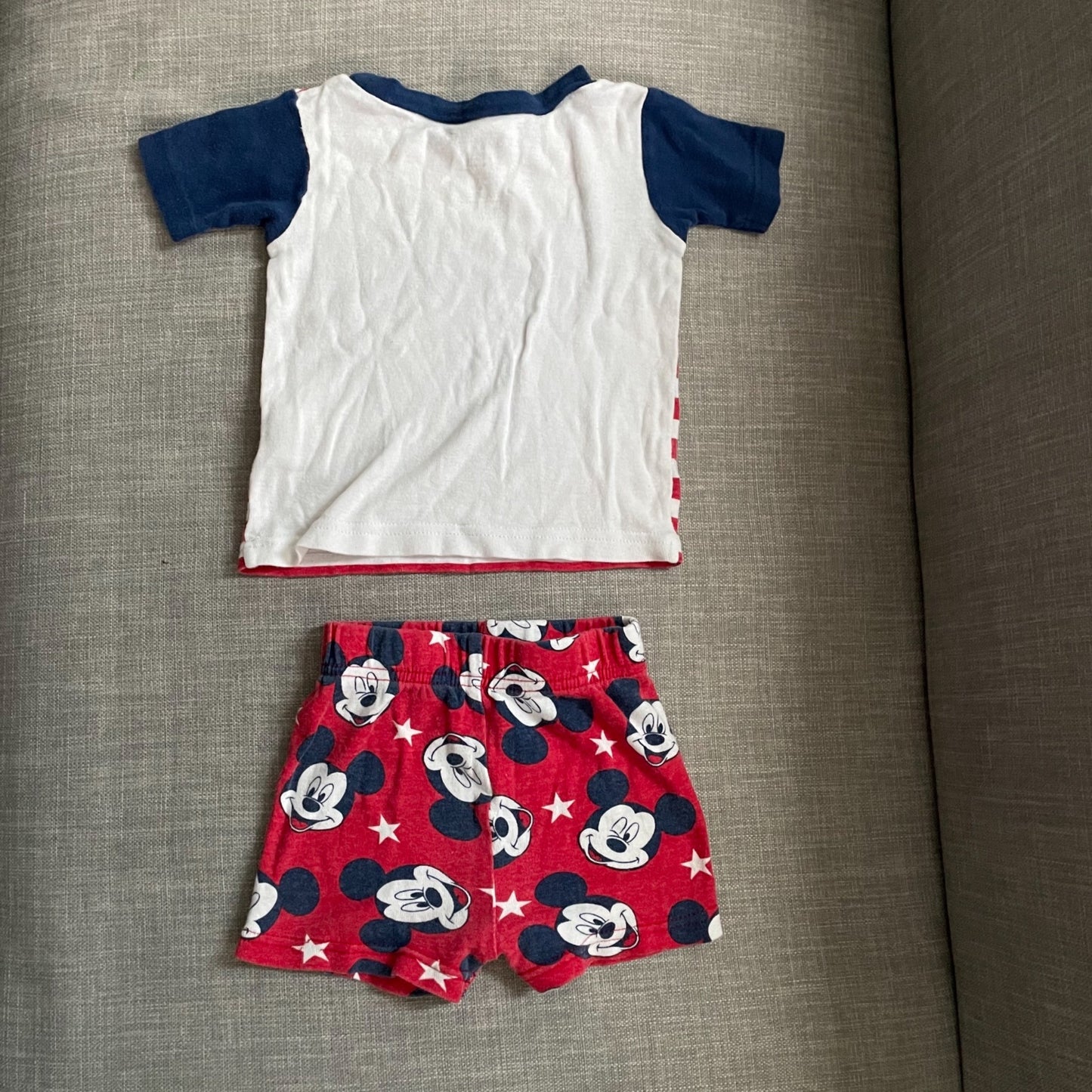 Disney Baby Mickey Mouse Short Sleeve Shorts Pajama Set Infant Size 18M Cotton
