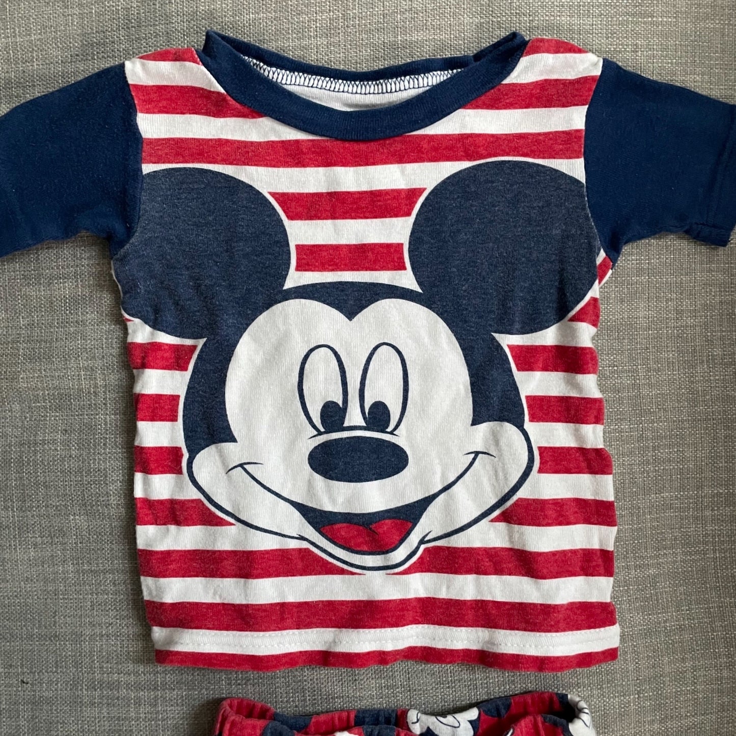 Disney Baby Mickey Mouse Short Sleeve Shorts Pajama Set Infant Size 18M Cotton