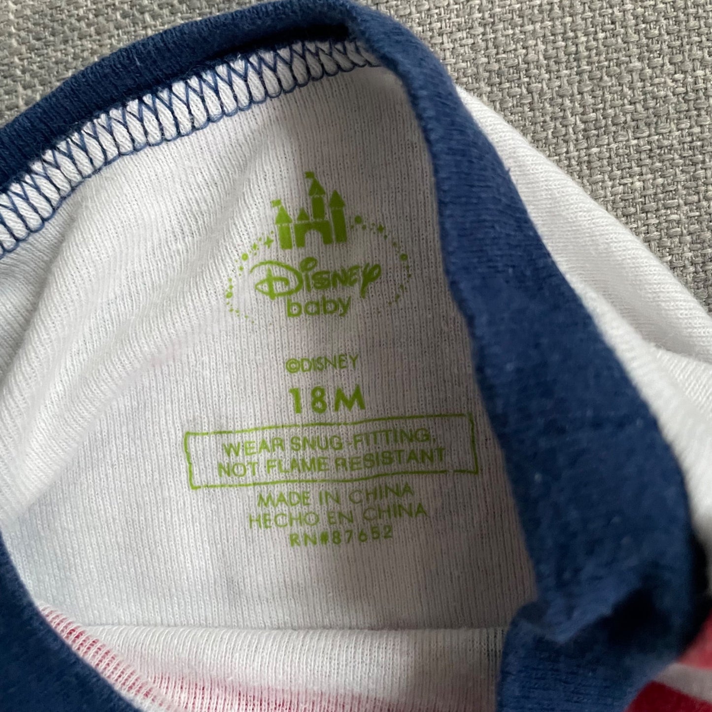 Disney Baby Mickey Mouse Short Sleeve Shorts Pajama Set Infant Size 18M Cotton