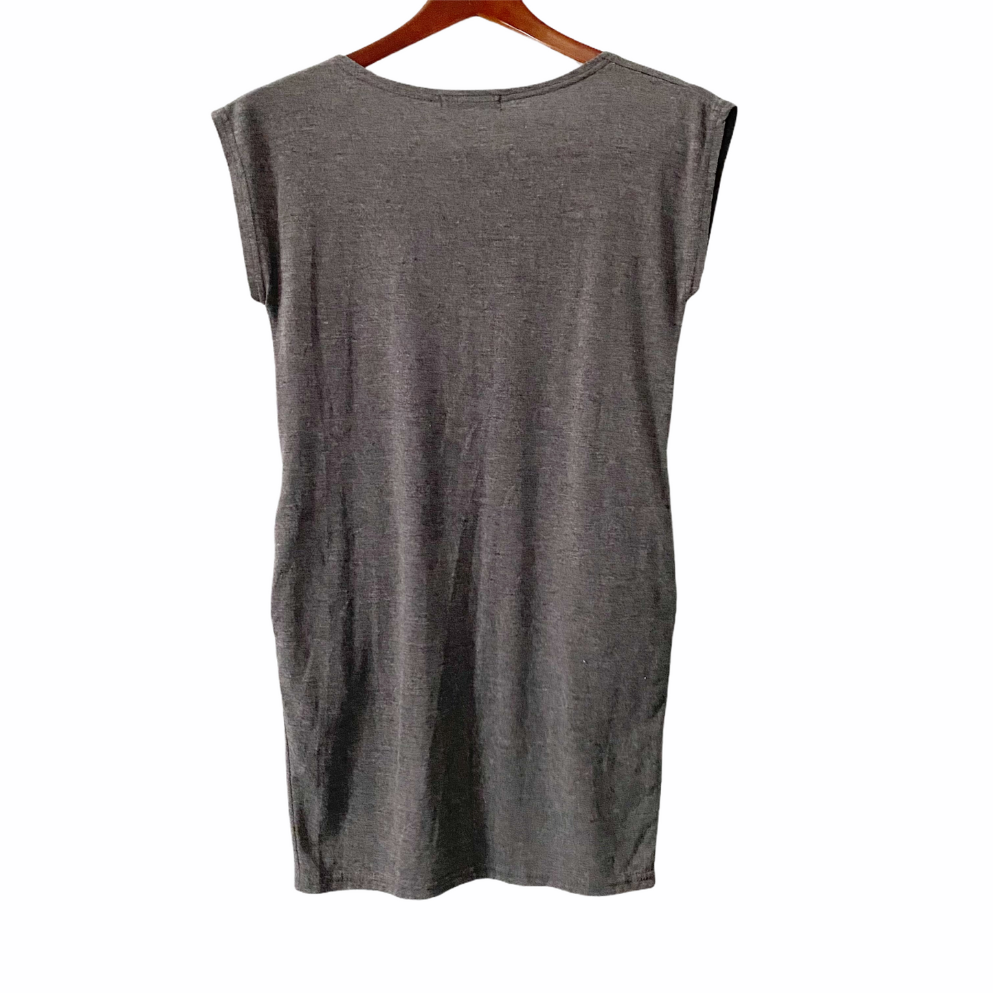 Style by My-T Cap Sleeve Gray Muscle T-Shirt Dress Small Minimalist Androgynous