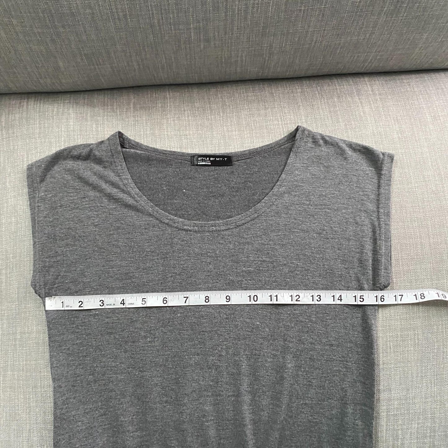 Style by My-T Cap Sleeve Gray Muscle T-Shirt Dress Small Minimalist Androgynous